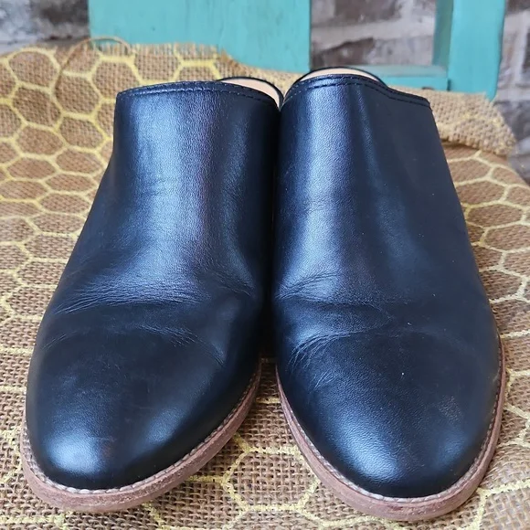 Madewell The Harper Black Leather Mules Clogs - Picture 3 of 6